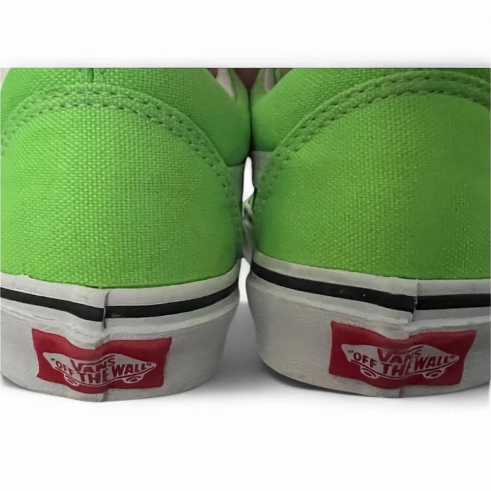 Vans Old School Neon Green Canvas Low-Top Sneakers with White Accents - Picture 7 of 10